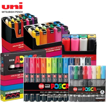 Набор маркеров UNI POSCA PC-1M PC-3M PC-5M Для рисования, Специальный рекламный плакат, Маркеры для Граффити, Товары для рукоделия
