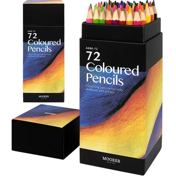 Набор цветных карандашей 12-72 цветов, профессиональные масляные карандаши для рисования эскизов, школьные принадлежности для творчества, бесплатная доставка для детских подарков