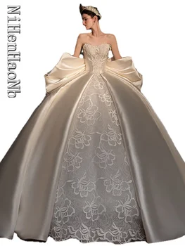 Винтажное атласное свадебное платье 2023 Бальное платье Свадебные платья Mariage Свадебные платья Халат Платье невесты