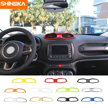 SHINEKA ABS Приборная панель салона автомобиля Вентиляционное отверстие для кондиционера Декоративная Рамка Наклейки для Renegade 2016 + Стайлинг автомобилей