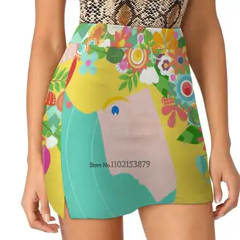 Летняя женская юбка-шорты для девочек с цветочным узором 2 В 1, юбка для фитнеса, йоги, теннисные юбки, Летний цвет волос для девочек с цветочным узором