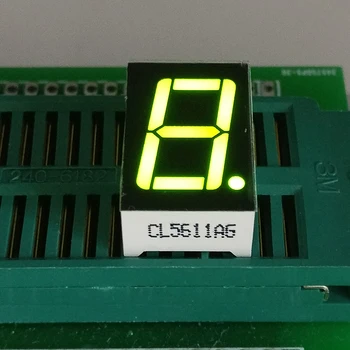 10ШТ Новый 1 Бит 0,56-дюймовый Цифровой Ламповый светодиодный дисплей с желто-зеленым светом, 7-Сегментный Общий Катод/анод
