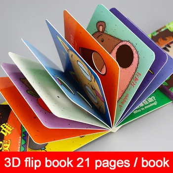 Libros 4 шт. / компл. Детские 3D-книжки-перевертыши Enlightenment Learn Chinese English For Kids Книжка с картинками, сборник рассказов для малышей 0-3 лет