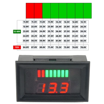 Светодиодный индикатор емкости свинцово-кислотных аккумуляторов 12-60 В, цифровой тестер вольтметра