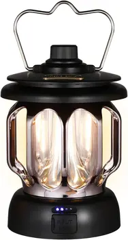 Светодиодный фонарь для кемпинга, Ретро Уличная лампа для кемпинга, Портативный перезаряжаемый фонарь, Водонепроницаемый подвесной фонарь для кемпинга, аварийный фонарь