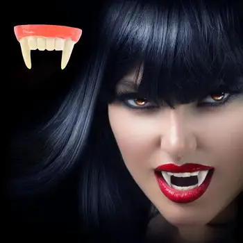 Искусственные зубы вампиров, привлекающие внимание, пугающие, с сильным визуальным эффектом, имитирующие длинные острые зубы вампиров на Хэллоуин