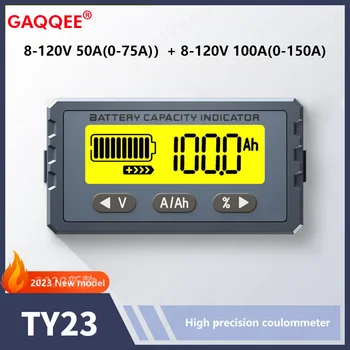 TY23 Аккумуляторный тестер Кулонометр 50A 100A Литий-ионный Lifepo4 Индикатор емкости аккумулятора Вольтметр Детектор емкости напряжения тока