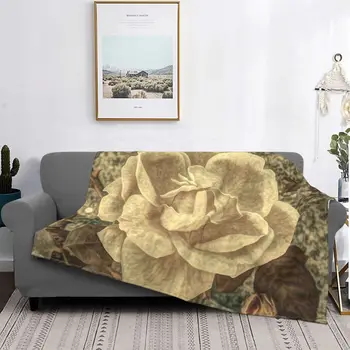 Деревенское Французское одеяло с розами в стиле Кантри, фланель, Весна-осень, Дышащие ультрамягкие одеяла для офиса, Плюшевое тонкое одеяло