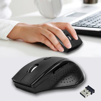 Беспроводная мышь 2,4 ГГц, оптическая игровая мышь с разрешением 1200 точек на дюйм, беспроводная для ноутбука, мыши с 6 клавишами и USB-приемником
