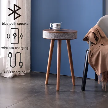 Умный журнальный столик HIFI Bluetooth Роскошная Беспроводная Прикроватная тумбочка в стиле гостиной Приставной столик Стерео Мебель WW50