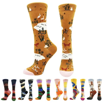 2021 новые весенне-осенние женские носки-трубочки из серии масляных картин 