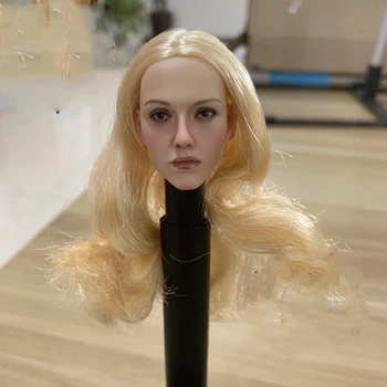 Самая продаваемая 1/6-я модель азиатской красивой женской скульптуры головы с золотыми волосами для куклы 12-дюймовая фигурка куклы коллекционная