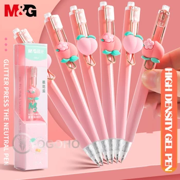 Гелевая ручка M & G Pink Peach Limited с выдвижной гелевой ручкой высокой плотности 0,5 мм, быстросохнущая с возможностью заправки, стационарные принадлежности