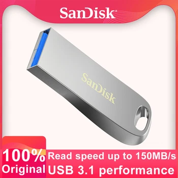SanDisk Флэш-Накопитель USB 3.1 Gen1 Ultra Luxe CZ74 Флешка до 150 Мбит/с 64G 128G 256G Металлическая Карта Памяти Для Ноутбука Планшета Автомобиля
