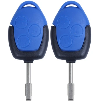 2X 3-кнопочная крышка корпуса ключа дистанционного управления и ключи для Ford Transit синий
