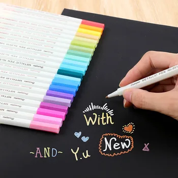 30 Цветная акварельная ручка с мягкой головкой, альбом для рисования, ручка для рукоделия, металлическая цветная ручка, ручка для художественной подписи, ручка для рисования на водной основе, канцелярские принадлежности